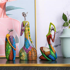 Abstract Colorful Woman Sculpture Figurine