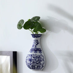 Antique Blue Wall Hanging Vase