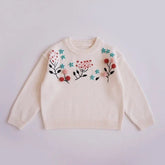 Embroidered Floral Girls Sweater