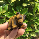 Tiger's Eye Carved Crystal Bear