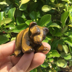 Tiger's Eye Carved Crystal Bear