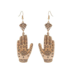 Vintage Evil Eye Hamsa Hand Drop Earrings