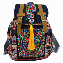 Tribal Embroidered Boho Backpack