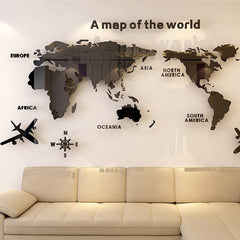 3D World Map Wall Stickers