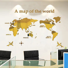 3D World Map Wall Stickers