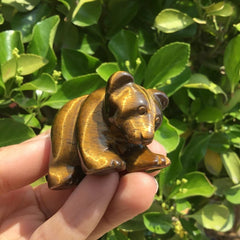 Tiger's Eye Carved Crystal Bear