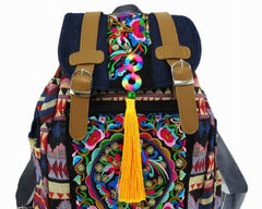 Tribal Embroidered Boho Backpack