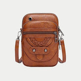 Vegan Leather Braided Design Messenger Bag