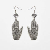 Vintage Evil Eye Hamsa Hand Drop Earrings