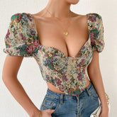 Vintage Floral Corset Top