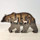 Wooden Wild Animals Decor Figurines