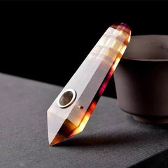 Yellow Fluorite Crystal Pipe