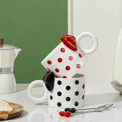 Bowknot Polka Dot Ceramic Mug