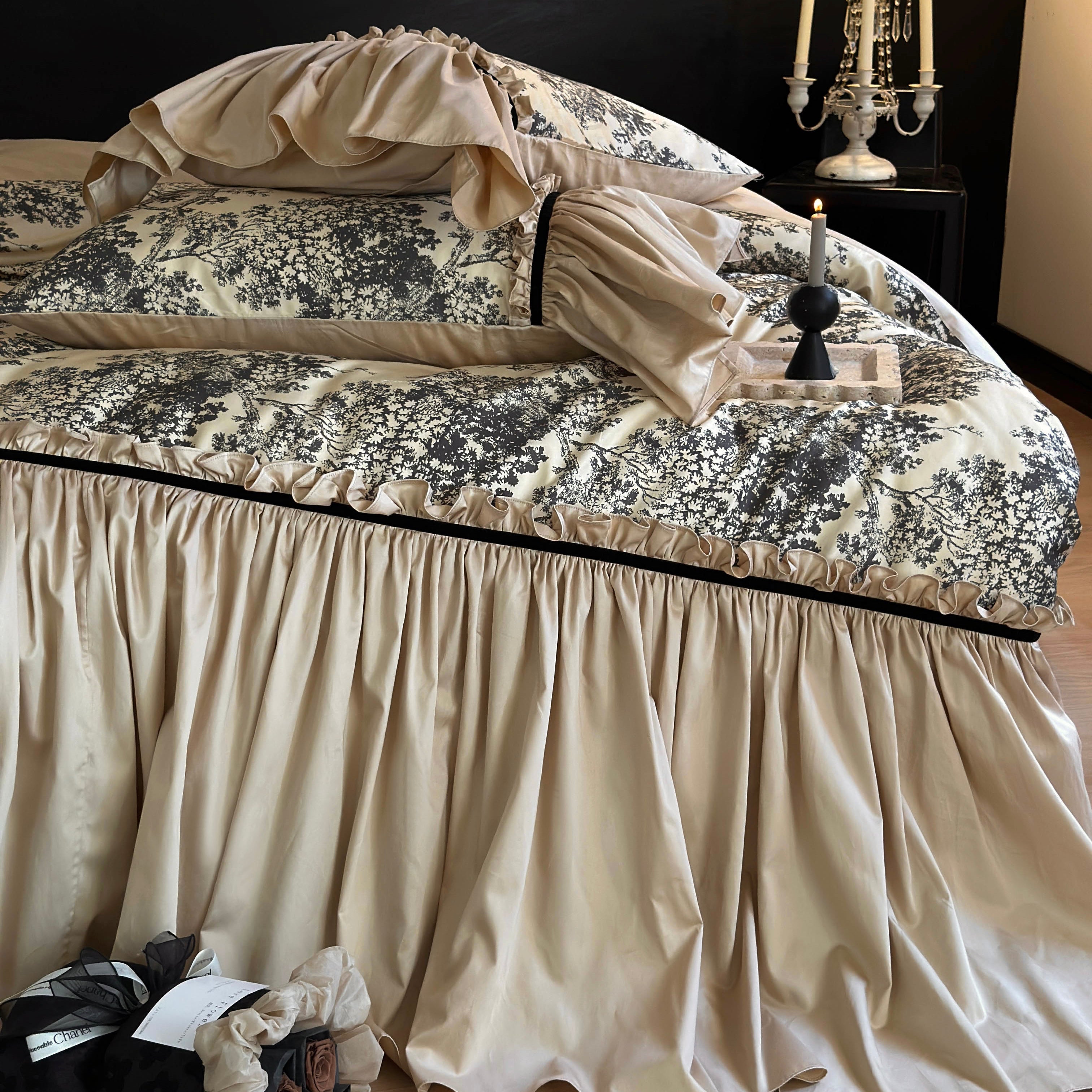 French Vintage Romantic Lace Cotton Duvet Cover
