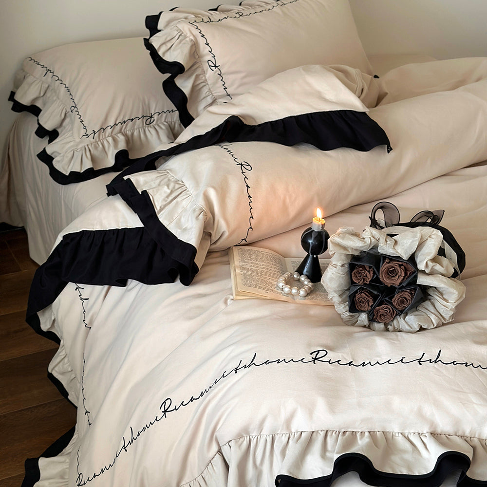 Vintage Embroidered Autumn/Winter Lace Cotton Duvet Cover