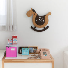 Wooden rocking horse Wall Clock