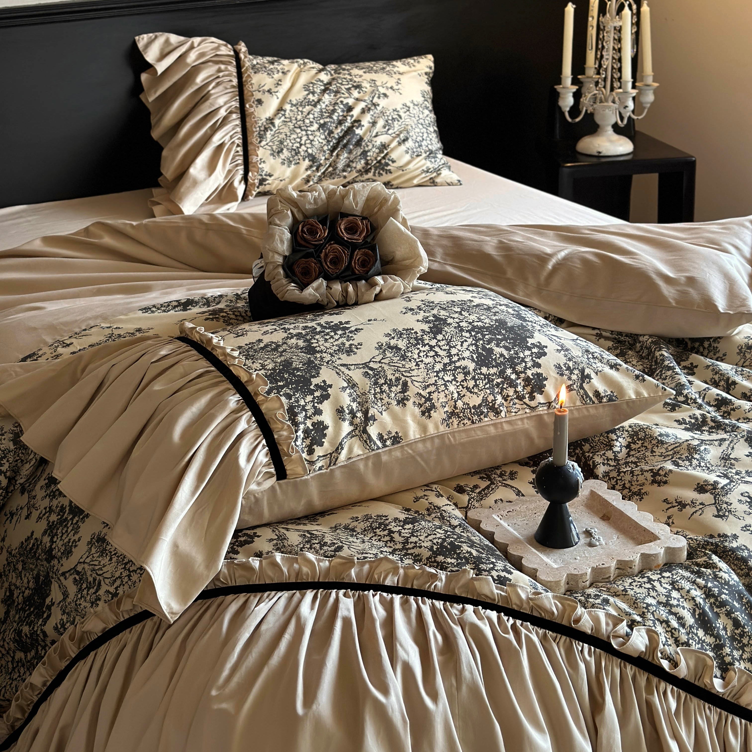French Vintage Romantic Lace Cotton Duvet Cover