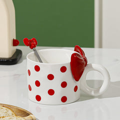 Bowknot Polka Dot Ceramic Mug