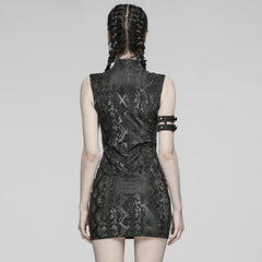 WomenPunk Snake-skin  Gothic Hollowed Out Dress