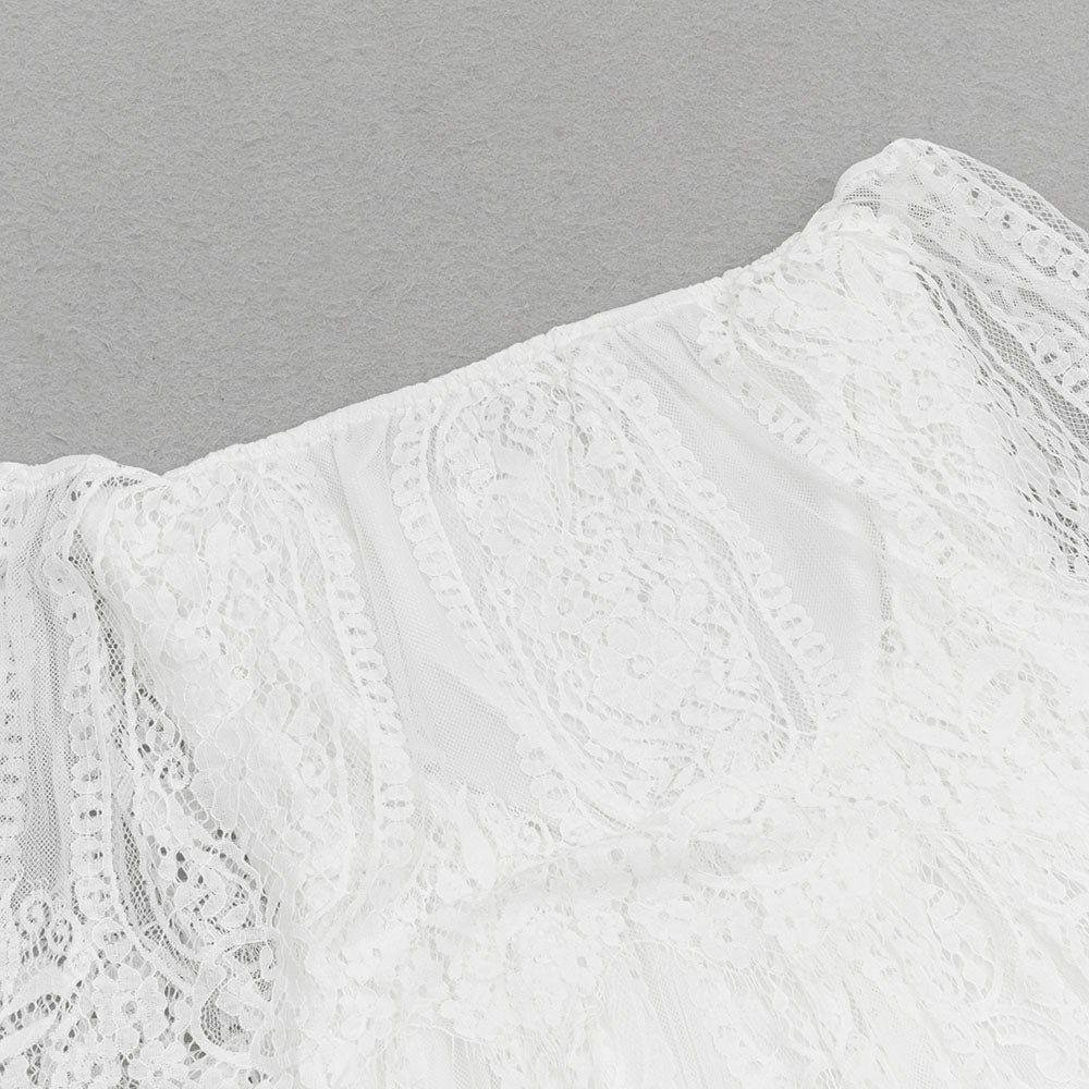 LACE OFF SHOULDER MAXI DRESS