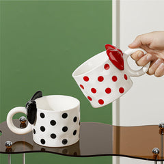 Bowknot Polka Dot Ceramic Mug