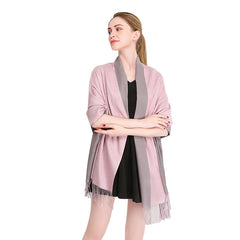 Solid Color Double-sided Imitation Cashmere Dual-use Autumn Winter Warm Fringe Scarf