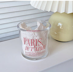 Romantic Pink Lettering "PARIS, JE T'AIME" Glass Cup