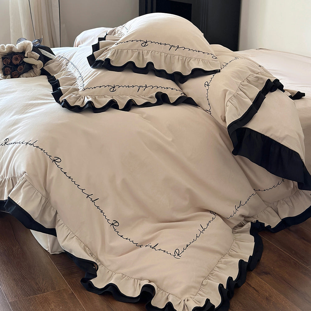 Vintage Embroidered Autumn/Winter Lace Cotton Duvet Cover