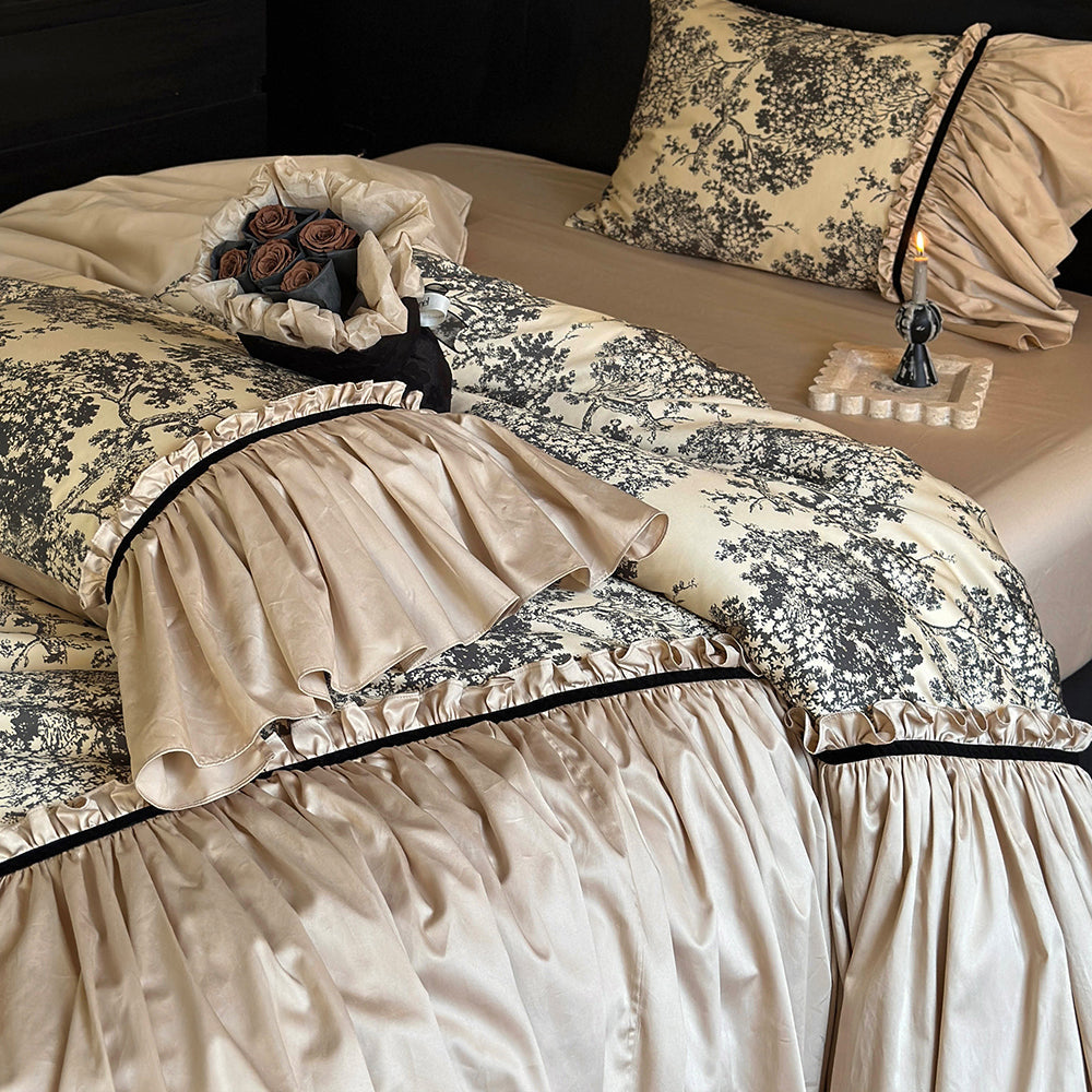 French Vintage Romantic Lace Cotton Duvet Cover