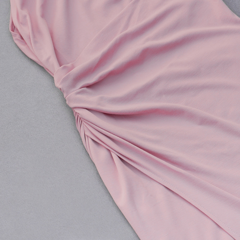 RUCHED ASYMMETRICAL HEM DRESS