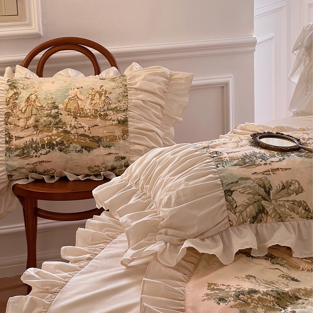 Romantic French Vintage Art Cotton Lace Duvet Cover
