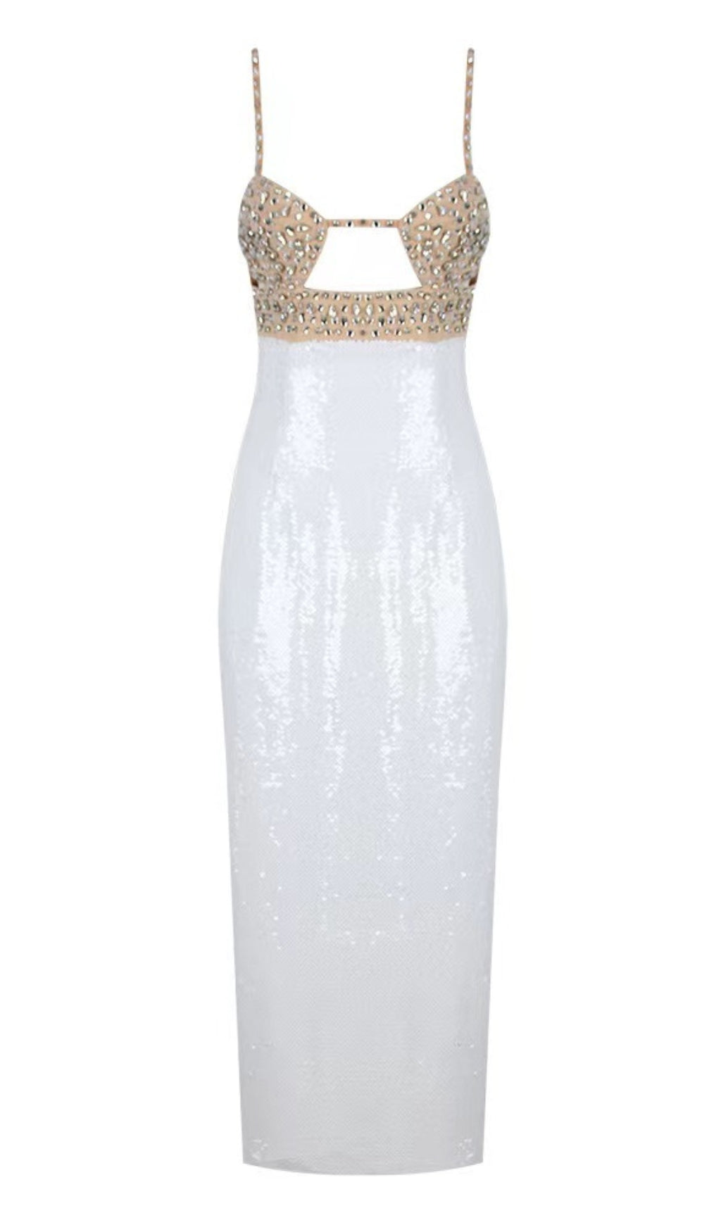 HAND BEADED SEQUIN GOWN