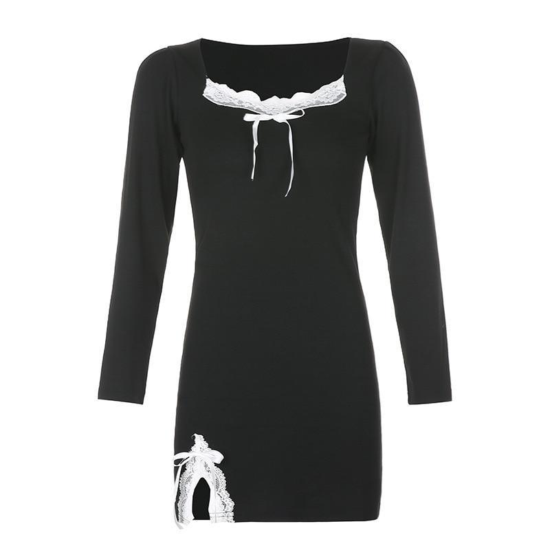 Sexy Off Shoulder Lantern Sleeve Mini Dress