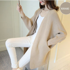Bat Sleeve Knitted Plus Size Jacket Loose Ladies Sweaters Cardigans