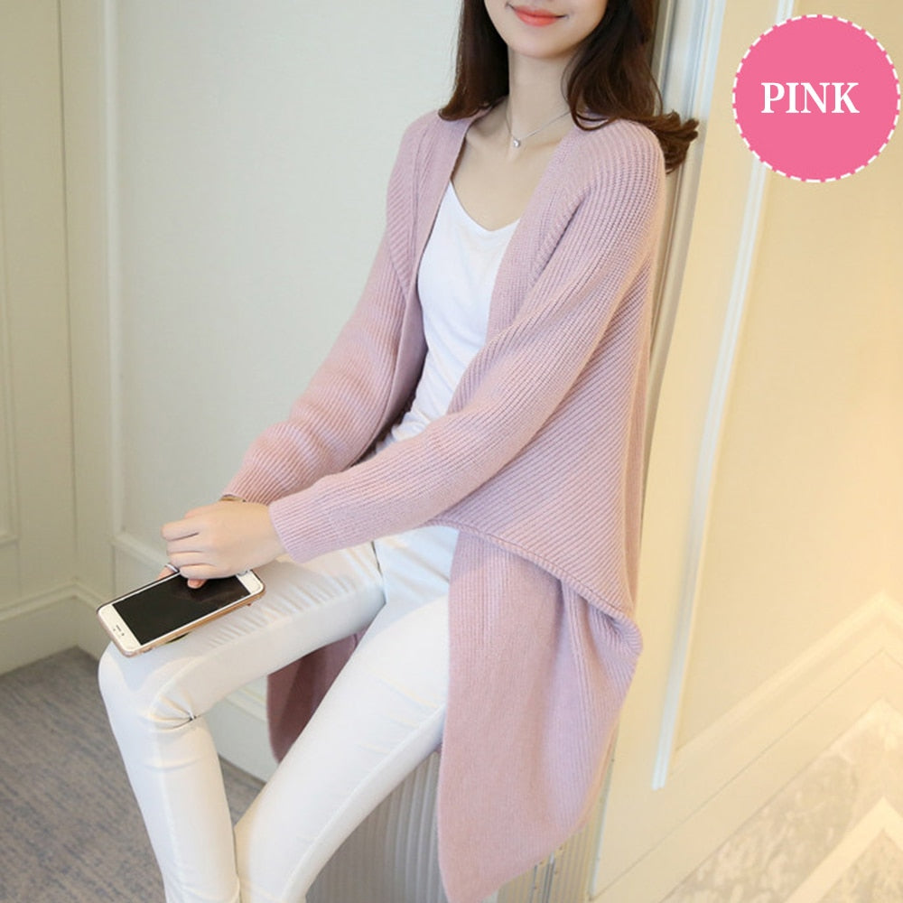 Bat Sleeve Knitted Plus Size Jacket Loose Ladies Sweaters Cardigans