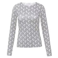 Designer Moon Print T Shirt