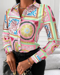 Short Sleeve Casual Office Print Shirts