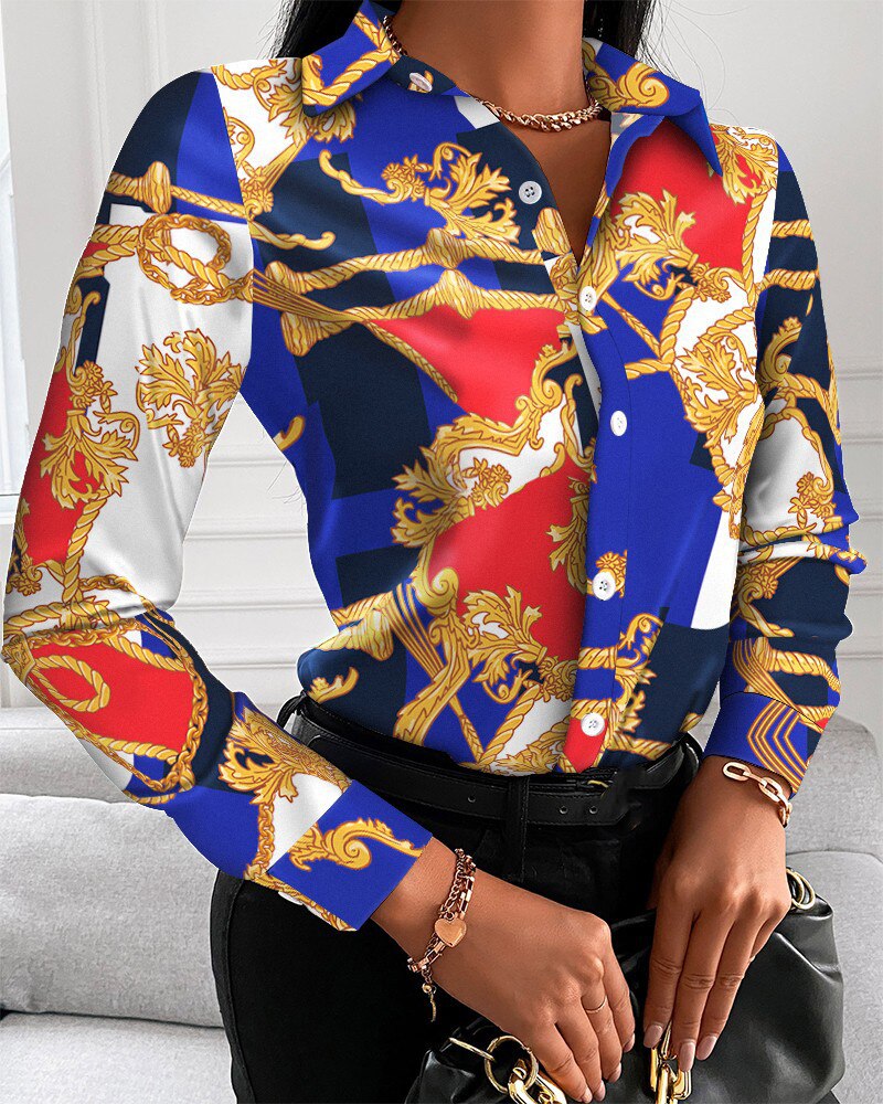 Short Sleeve Casual Office Print Shirts
