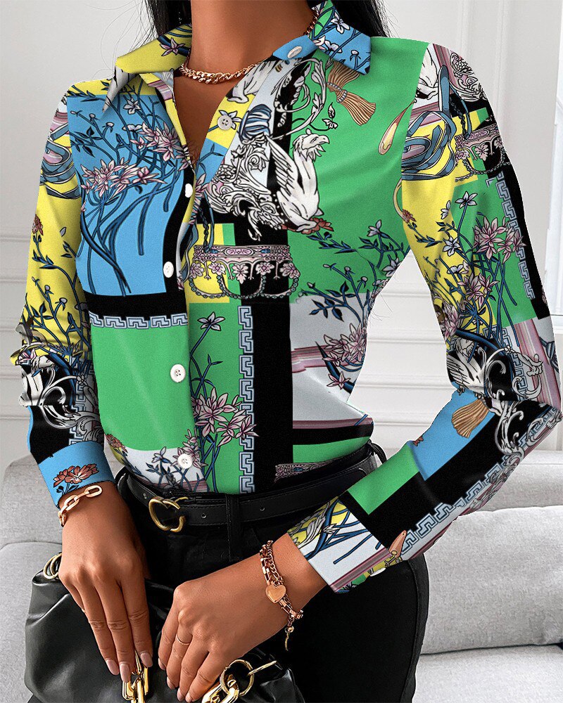 Short Sleeve Casual Office Print Shirts
