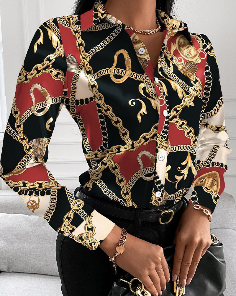 Short Sleeve Casual Office Print Shirts