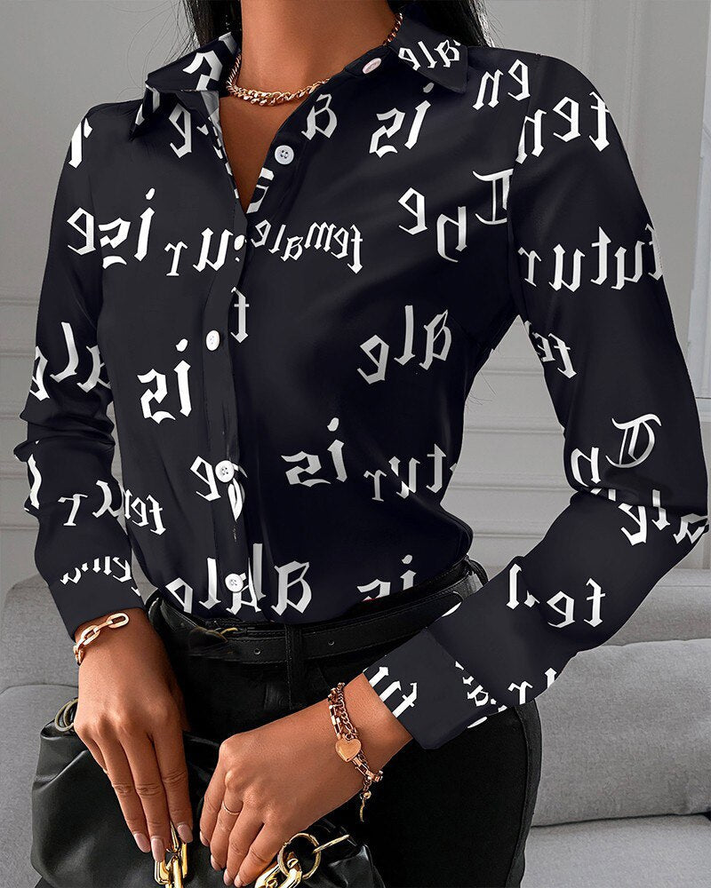 Short Sleeve Casual Office Print Shirts
