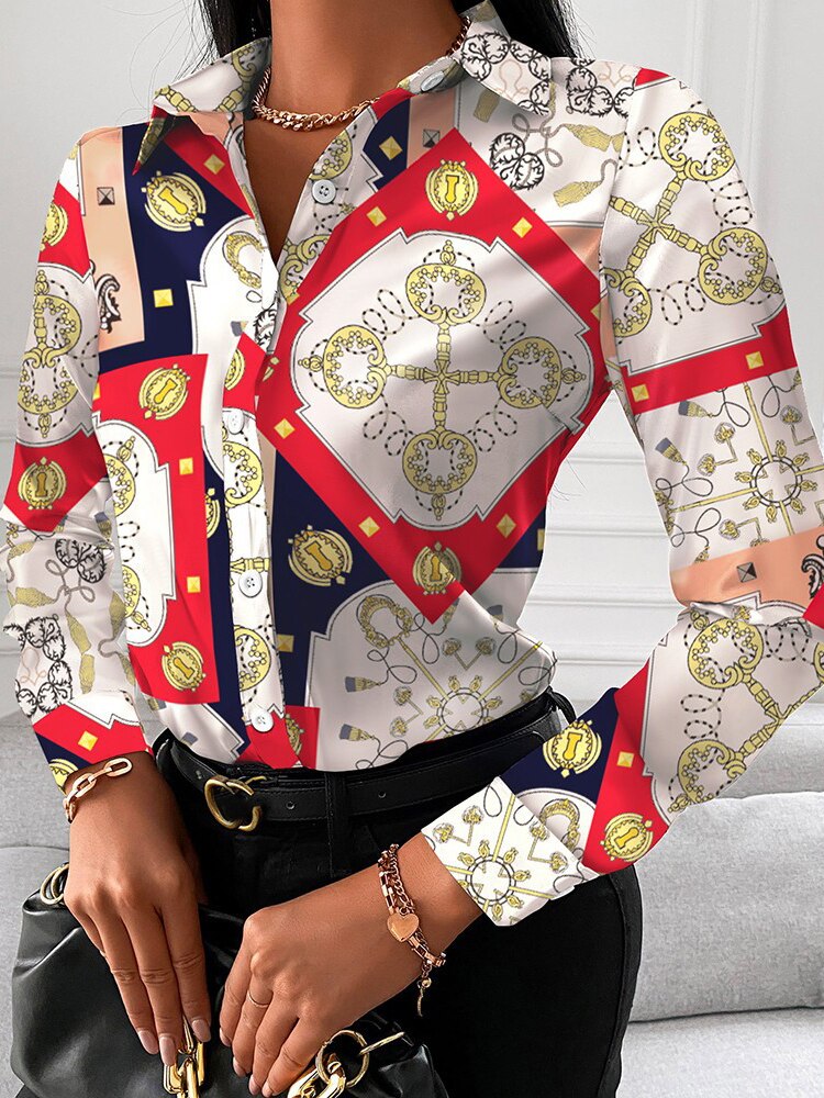 Short Sleeve Casual Office Print Shirts