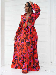 Deep V Neck High Slit Party Beach Wear Boho Dress