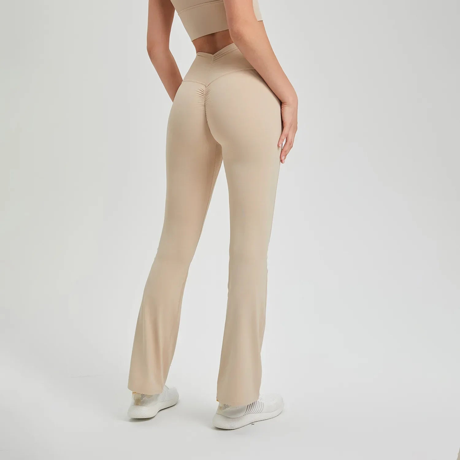Push Up Gym Pants V Back Scrunch Flared Fitness Yoga Sports Leggings