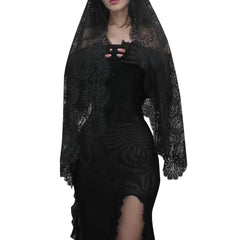 New European And American Gothic Dark Fashion Man Slim One Shoulder Mesh Long Casual Summer Dress