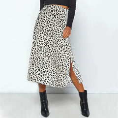 Leopard Print Split Fashion Long Skirt