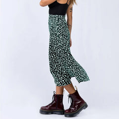Leopard Print Split Fashion Long Skirt