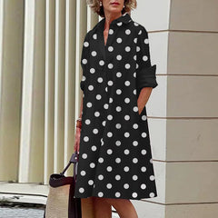 Shirt Dress Bohemian Long Sleeve Printed Dress