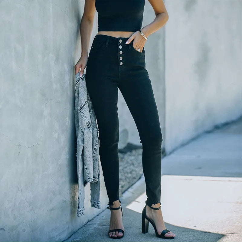 Spring Color Elastic Pencil WomenJeans