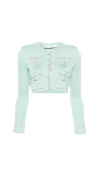 MINT SEQUIN KNIT CARDIGAN